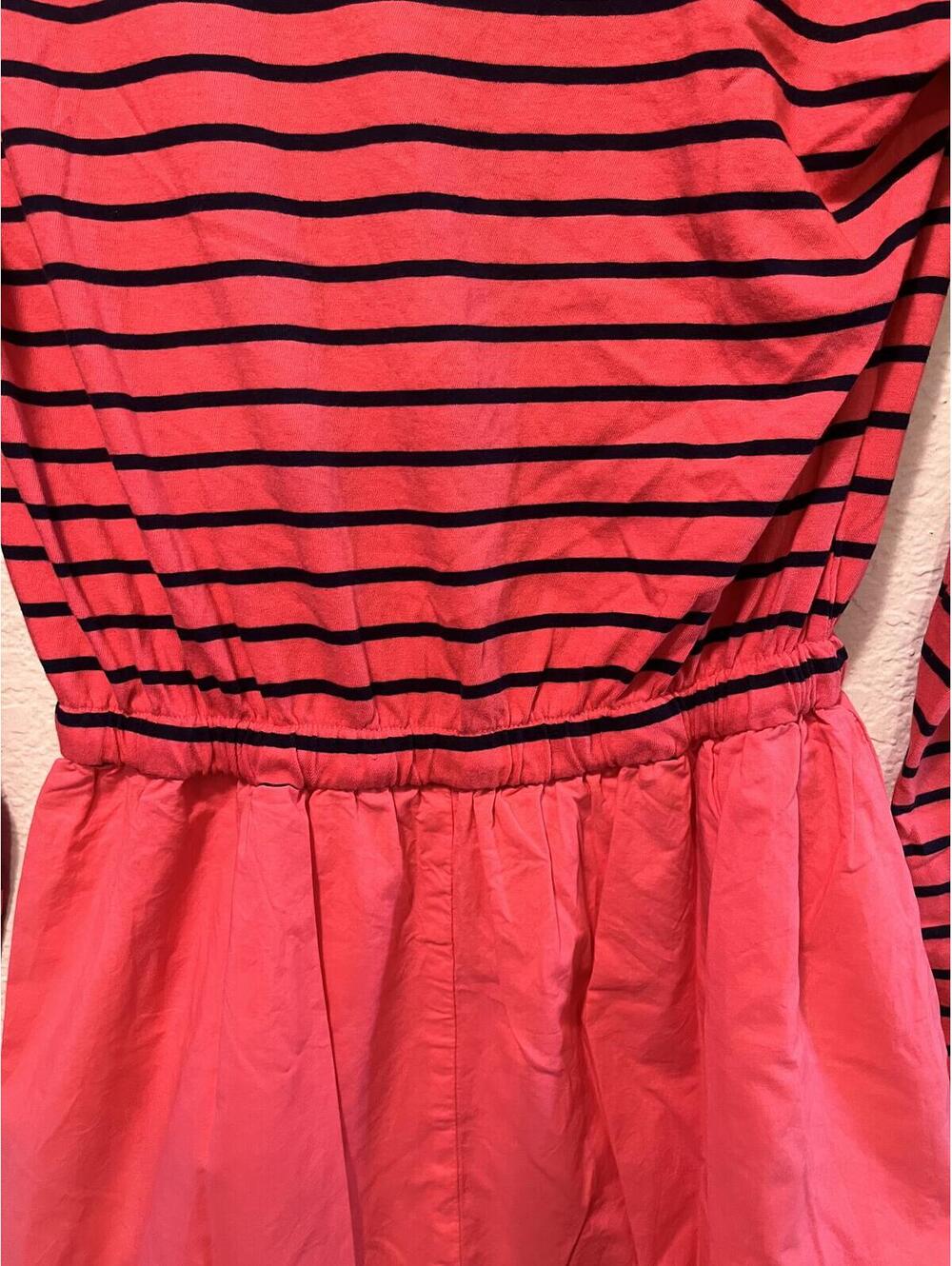 Anthropologie Sundry Neon Pink Stripe Bubble Hem Mini Dress - Picture 11 of 12